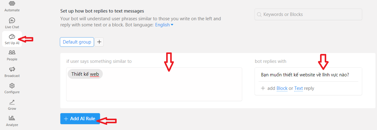 Tạo Chatbot với Chatfuel miễn phí trên Facebook Messenger và Website