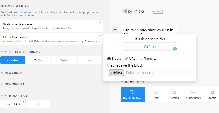 Tạo Chatbot với Chatfuel miễn phí trên Facebook Messenger và Website