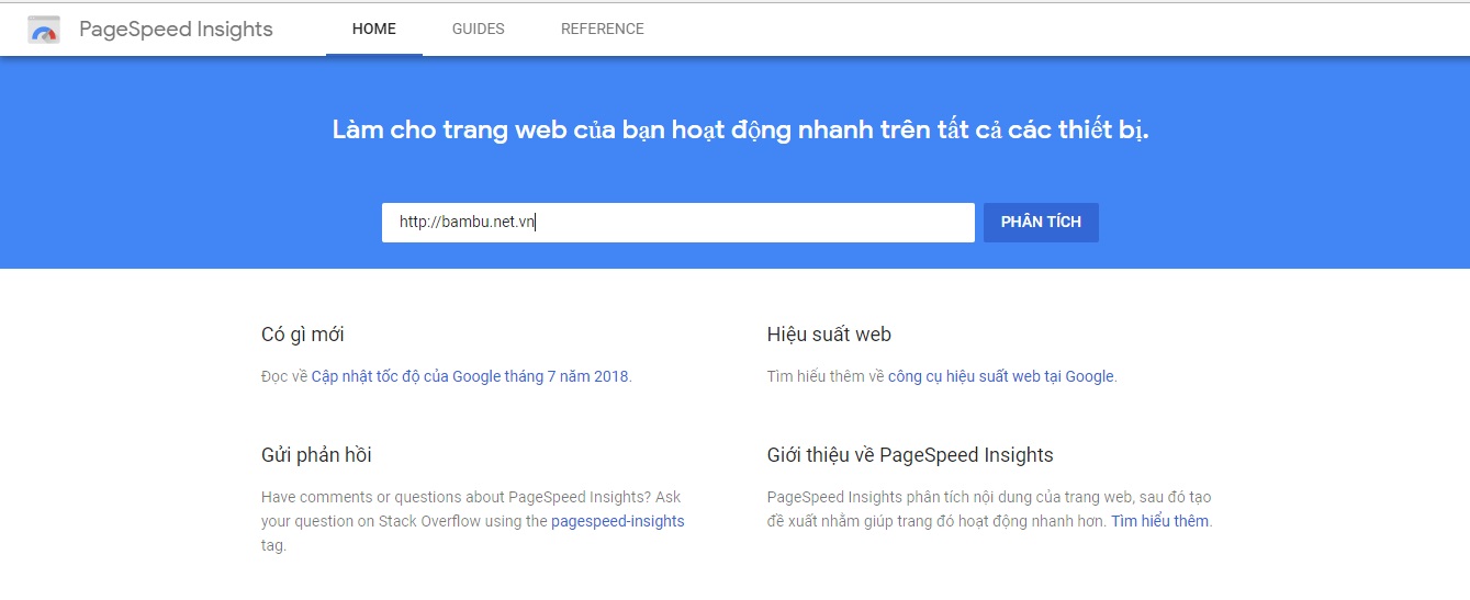 Kiểm tra tốc độ Website online